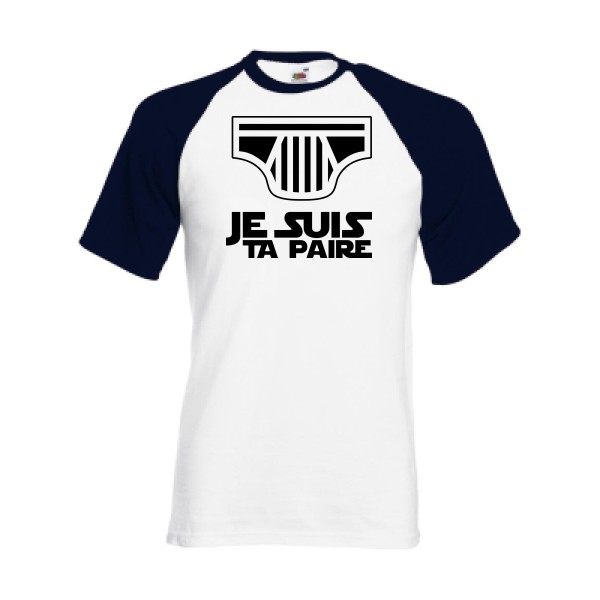 SLIP WARS - T-shirt baseball original Homme  -Fruit of the Loom - Baseball Tee - Thème humour potache -