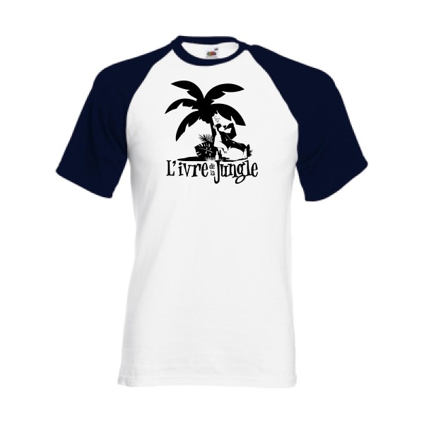 L'ivre de la jungle - T-shirt baseball burlesque pour Homme -modèle Fruit of the Loom - Baseball Tee - thème humour alcool -