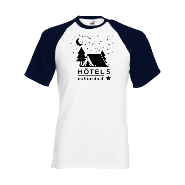 Le vrai luxe - T-shirt baseball Homme imprimé- Fruit of the Loom - Baseball Tee - thème montagne et imprimé -