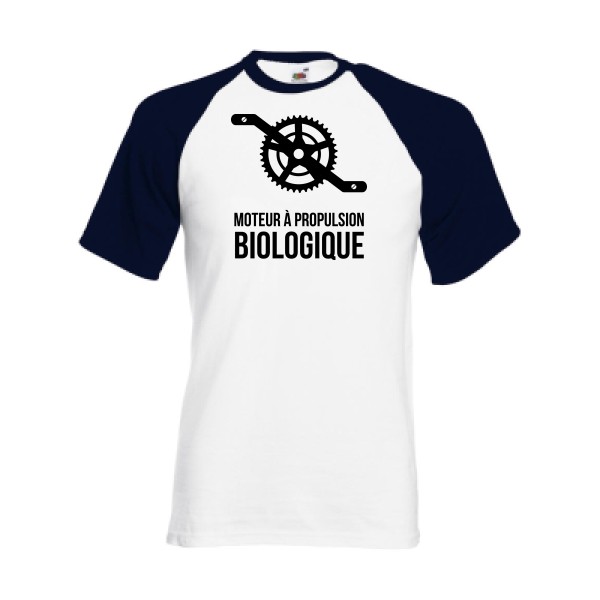 Cyclisme & écologie - Fruit of the Loom - Baseball Tee Homme - T-shirt baseball humour velo - thème cyclisme et ecologie -