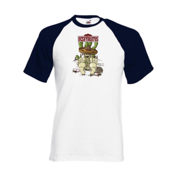 deshydratos -T-shirt baseball alcool humour Homme -Fruit of the Loom - Baseball Tee -thème  humour alcool - 