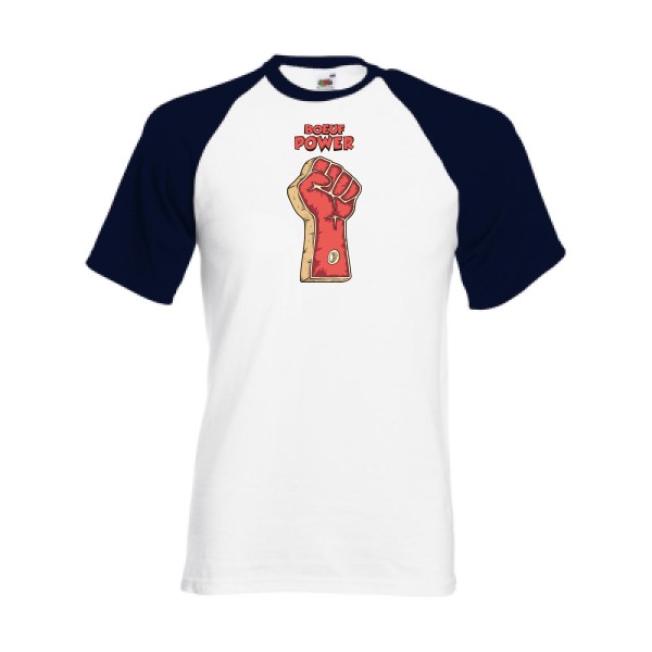 T-shirt baseball original Homme  - Boeuf power - 