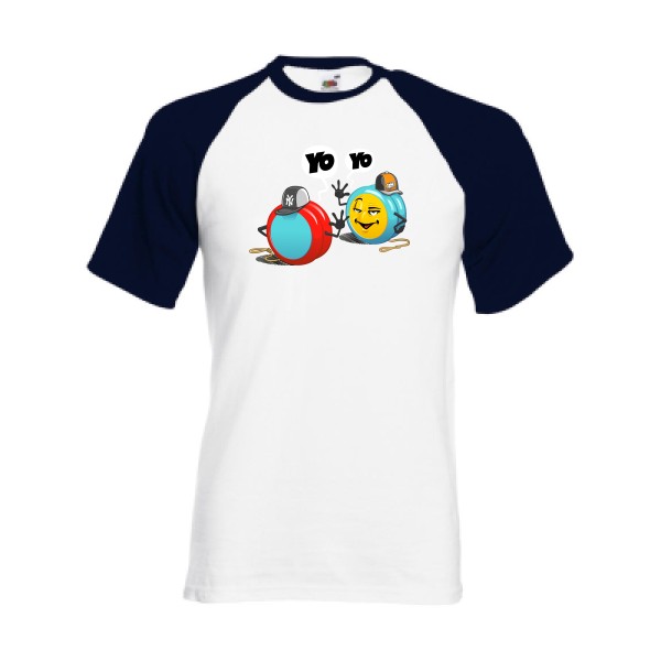 Yo Yo -T-shirt baseball Geek Homme -Fruit of the Loom - Baseball Tee -thème  Geek -