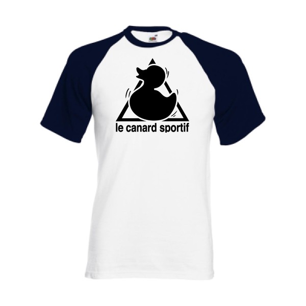 Canard Sportif -T-shirt baseball humoristique - Homme -Fruit of the Loom - Baseball Tee -thème  humour et parodie - 