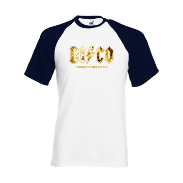 DISCO - T shirt vintage Homme - modèle Fruit of the Loom - Baseball Tee - thème vintage -