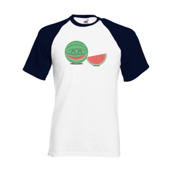 TRANCHE DE RIGOLADE -T-shirt baseball rigolo imprimé Homme -Fruit of the Loom - Baseball Tee -Thème humour enfantin -
