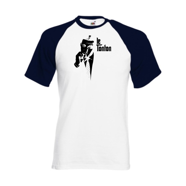 Le Tonton- t-shirt thème cinema- modèle Fruit of the Loom - Baseball Tee - Lino ventura -