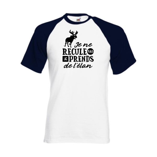 Prendre de l'élan - T-shirt baseball burlesque pour Homme -modèle Fruit of the Loom - Baseball Tee - thème humour et jeux de mots -