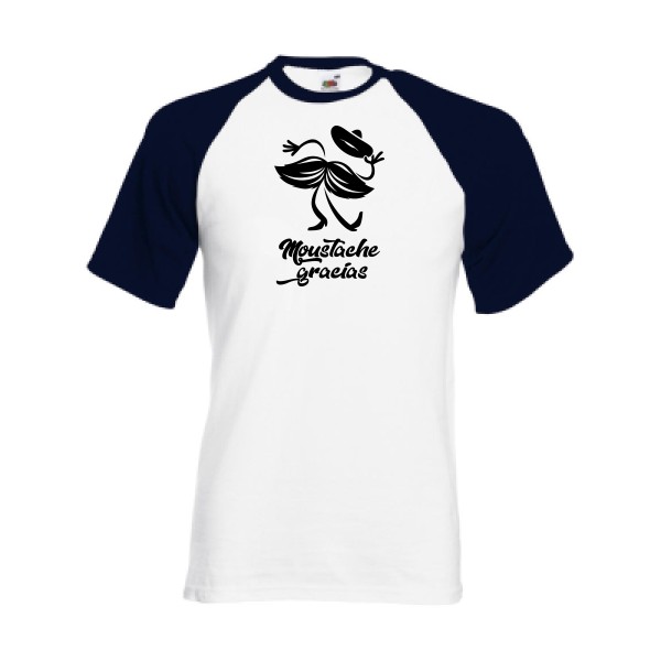 Presqu'spagnol - T-shirt baseball délire pour Homme -modèle Fruit of the Loom - Baseball Tee - thème absurde et humour -