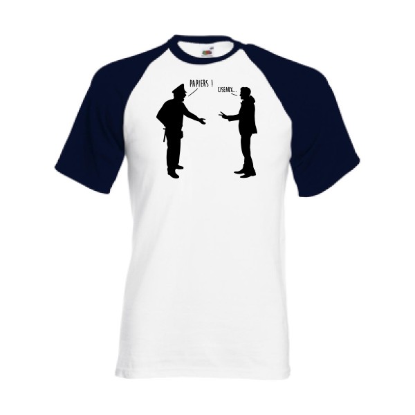 CHIFOUMI - modèle Fruit of the Loom - Baseball Tee - T shirt et vêtement cool - thème parodie -