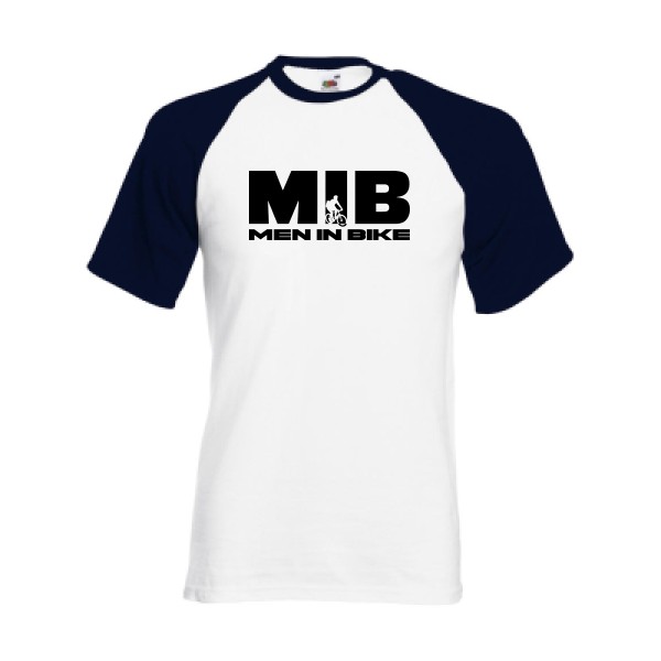 MEN IN BIKE - T-shirt baseball humour Homme - thème parodie-