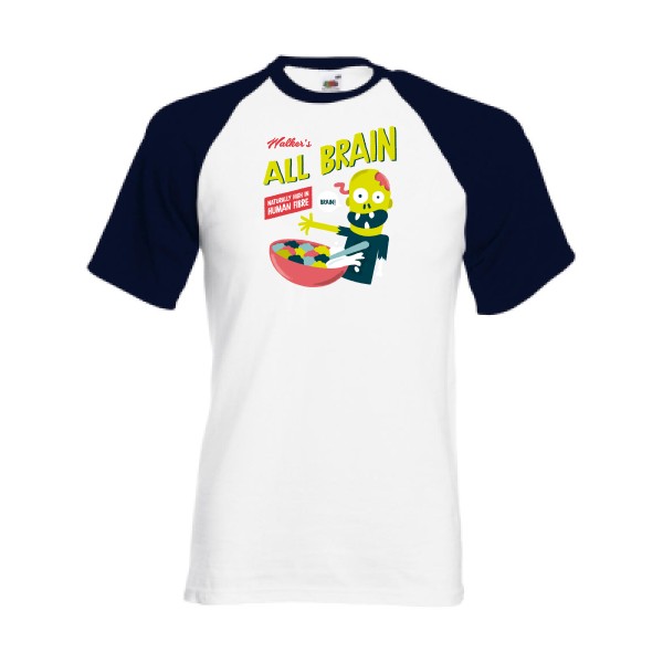 T-shirt baseball original et drole Homme - All brain - 