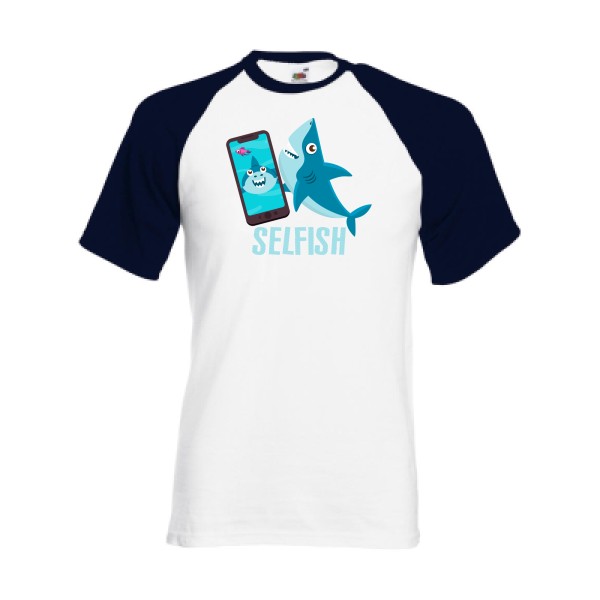 Selfish - T-shirt baseball Geek pour Homme -modèle Fruit of the Loom - Baseball Tee - thème humour Geek -
