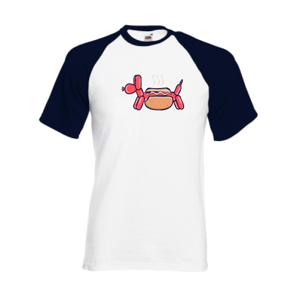 HotDog-T-shirt baseball humoristique - Fruit of the Loom - Baseball Tee- Thème humour noir -