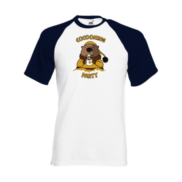 Cocooning - T-shirt baseball humour - Thème tee shirts et sweats drôle pour  Homme -