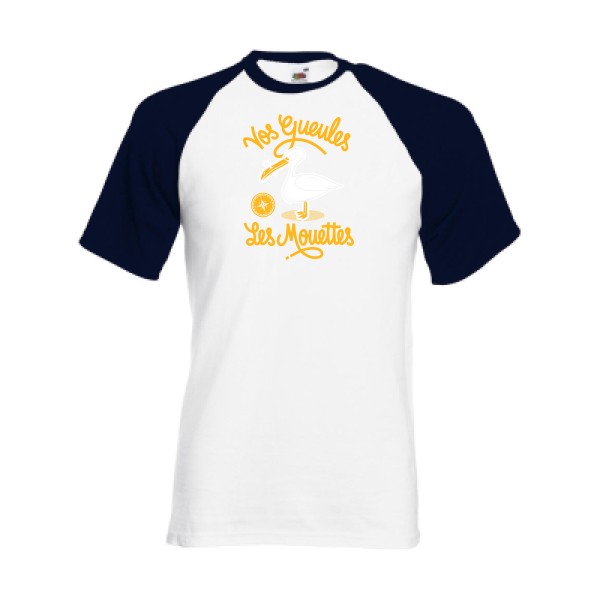 Tee shirt humour homme - Vos gueules les mouettes-baseball - 