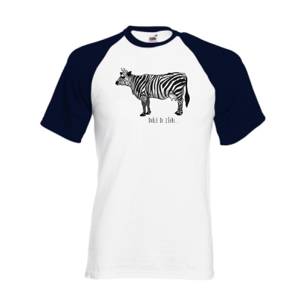 drole de zebre- Tee shirts originaux Homme - modèle Fruit of the Loom - Baseball Tee -