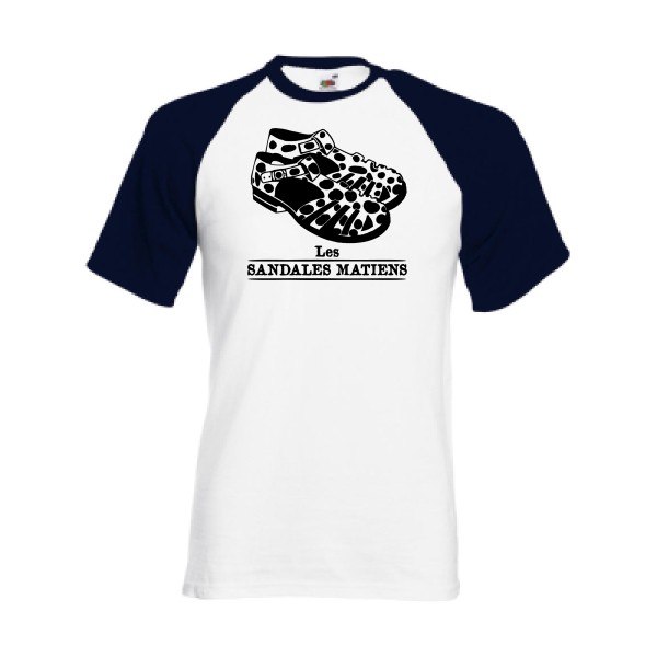 Les sandales matiens - T-shirt original Homme -Fruit of the Loom - Baseball Tee -