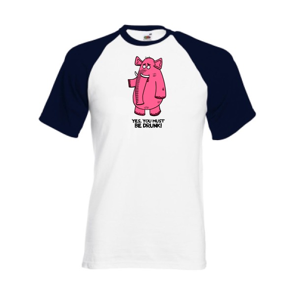 T-shirt baseball original  Homme - Pink elephant -