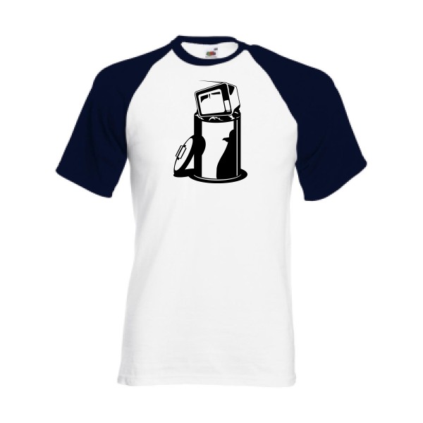 T-shirt baseball Homme original - TV poubelle - 