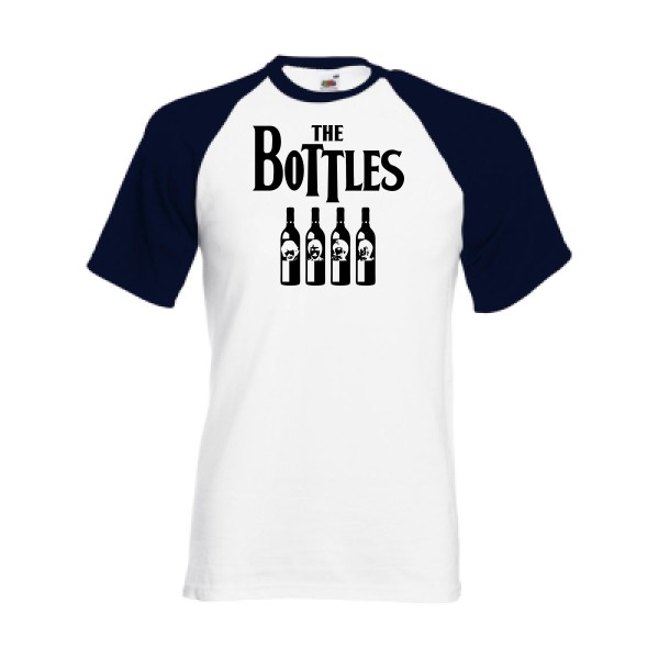 The Bottles - T-shirt baseball parodie  pour Homme - modèle Fruit of the Loom - Baseball Tee - thème parodie et musique vintage -