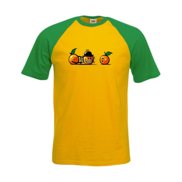 T-shirt baseball - Fruit of the Loom - Baseball Tee - Orange Mécanique