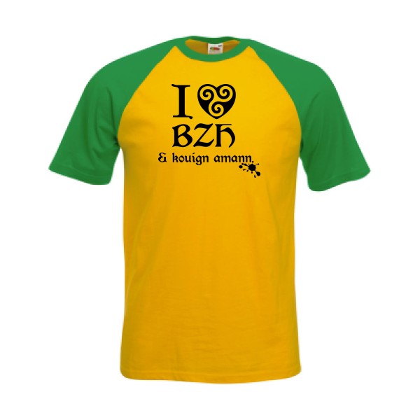 Love BZH & kouign-Tee shirt breton - Fruit of the Loom - Baseball Tee