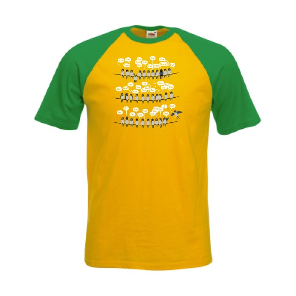 Cuicui cui! v2 - T-shirt baseball original pour Homme -modèle Fruit of the Loom - Baseball Tee - thème humour et original -