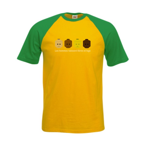 T-shirt baseball LEGO - le T-shirt baseball Homme rigolo par excellence - 