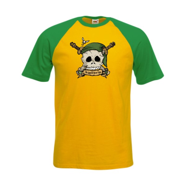 Zelda Skull T-shirt baseball tete de mort -Fruit of the Loom - Baseball Tee