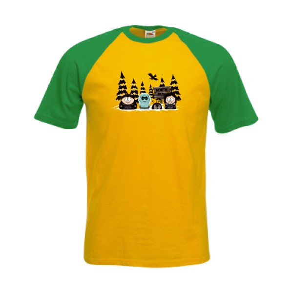 North Park - T-shirt baseball montagne Homme - modèle Fruit of the Loom - Baseball Tee -thème humour  montagne-