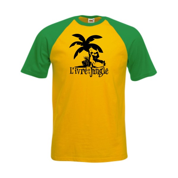T-shirt baseball Homme original - L'ivre de la jungle - 