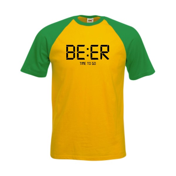 TIME TO GO T shirt biere -Fruit of the Loom - Baseball Tee