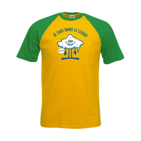 Cloud -T shirt Geek humour -Fruit of the Loom - Baseball Tee