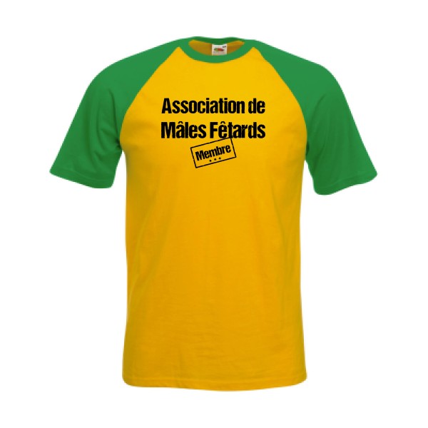 T-shirt baseball Homme original - Association de Mâles Fêtards -