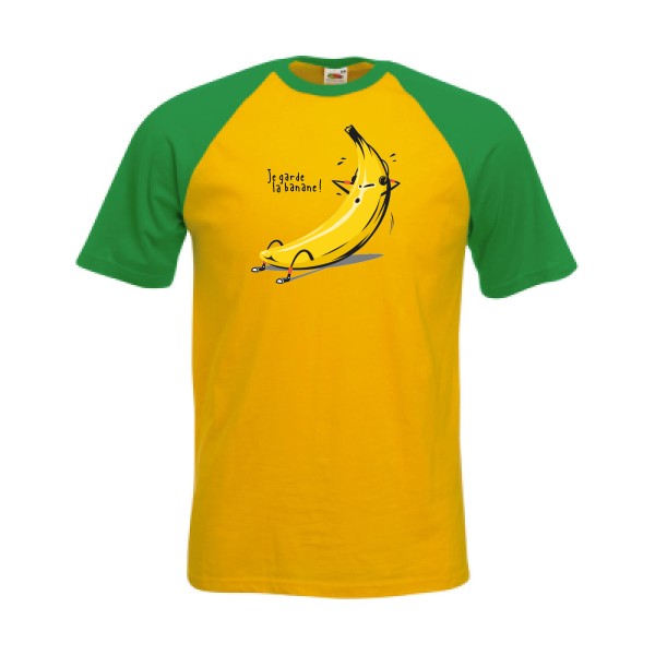 T-shirt baseball original Homme  - Je garde la banane ! - 