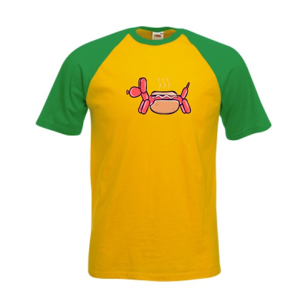 HotDog - T shirt humour noir -Fruit of the Loom - Baseball Tee
