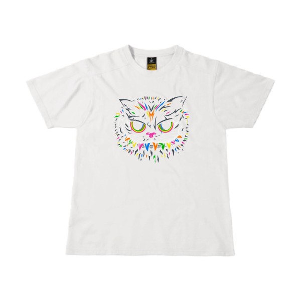  Le chat du Cheshire - Tee shirt avec un chat - modèle B&C - Workwear T-Shirt-Homme-