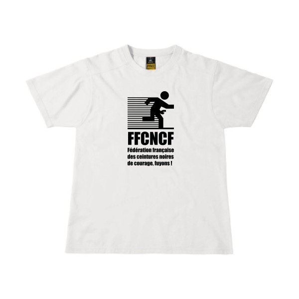  T-shirt workwear Homme original - Ceinture noire de courage, fuyons ! - 