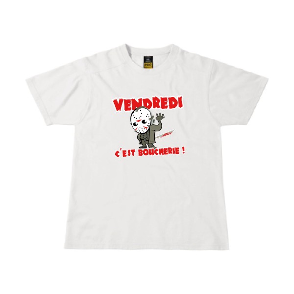 T-shirt workwear Homme original - VENDREDI C'EST BOUCHERIE ! - 