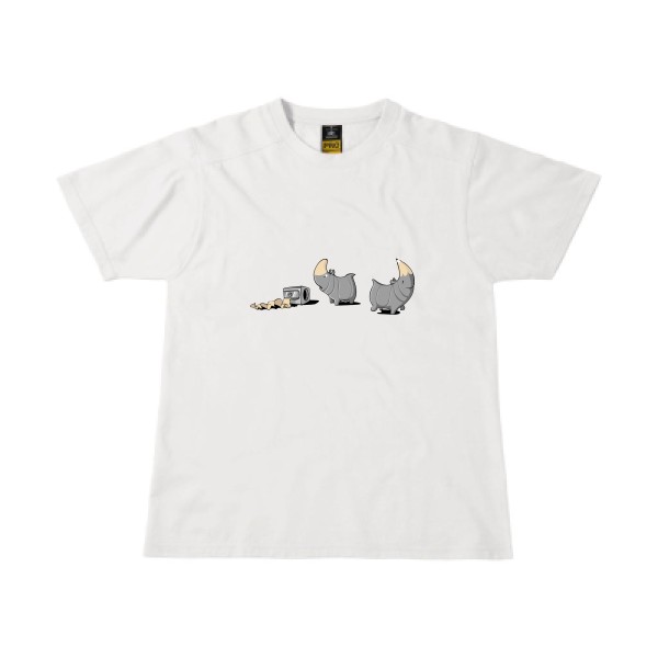 Rhinoféroce - T-shirt workwear humour potache Homme  -B&C - Workwear T-Shirt - Thème humour noir -