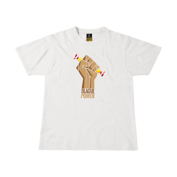 Blague Power - T-shirt workwear parodie Homme - modèle B&C - Workwear T-Shirt -thème blague carambar -
