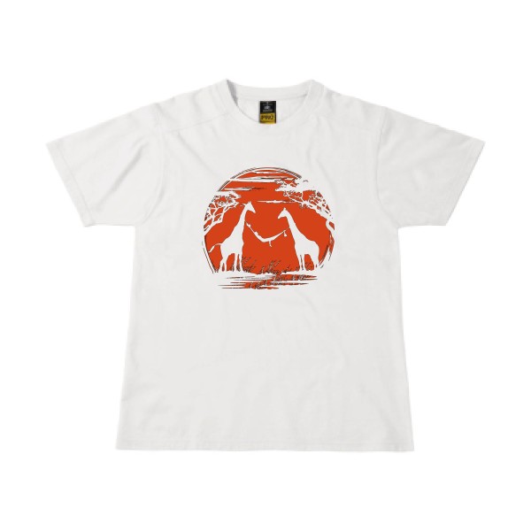 girafe - T-shirt workwear Homme animaux  - B&C - Workwear T-Shirt - thème geek et zen