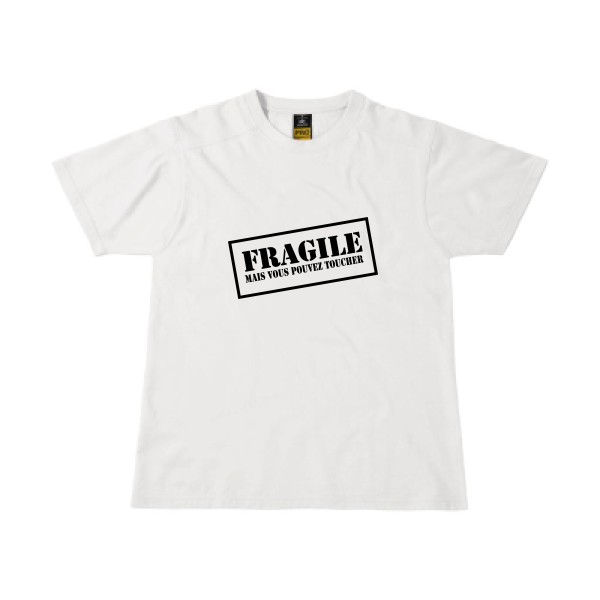 FRAGILE - T-shirt workwear original Homme - modèle B&C - Workwear T-Shirt -thème monde -
