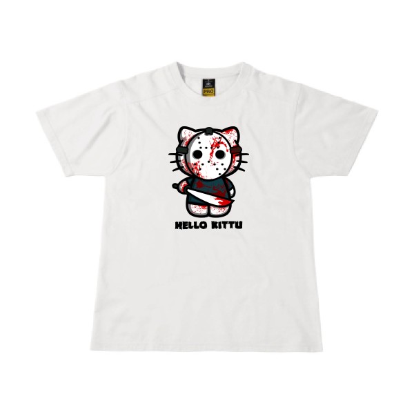 T shirt humour noir-Hello KittU-B&C - Workwear T-Shirt