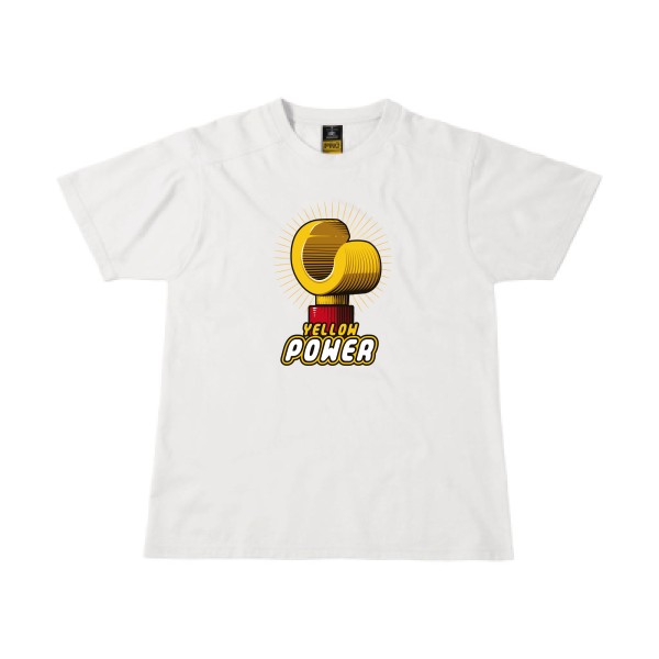 Yellow Power -T-shirt workwear parodie marque - B&C - Workwear T-Shirt