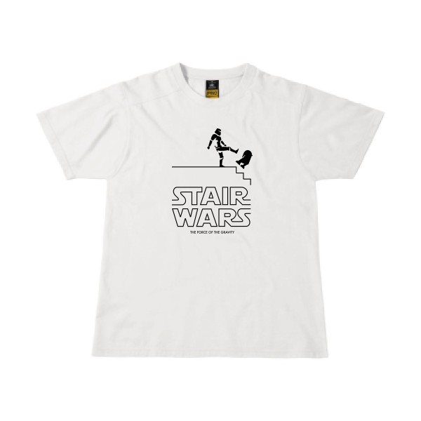 STAIR WARS -T-shirt workwear humour Homme -B&C - Workwear T-Shirt -thème parodie star wars -