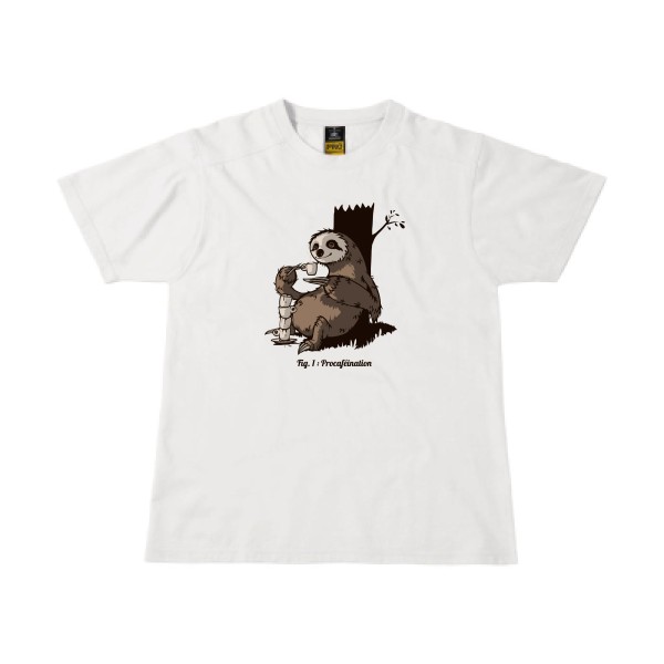 Procaféination -T-shirt workwear animaux  -B&C - Workwear T-Shirt -thème  humour et bestiole - 