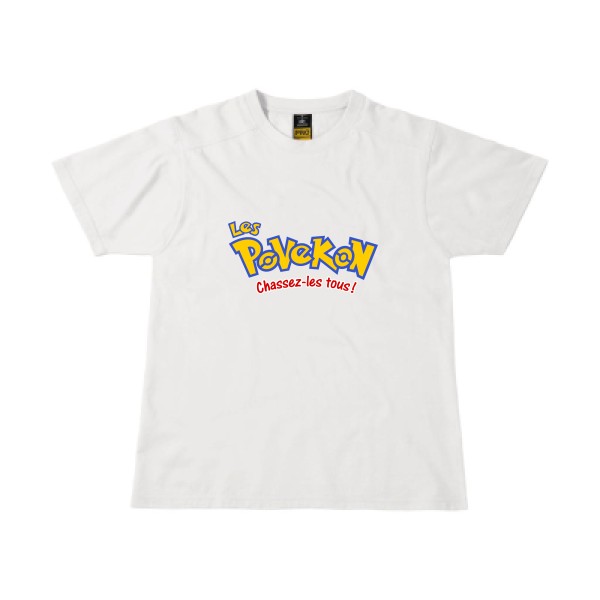 Povekon - T-shirt workwear drôle Homme - modèle B&C - Workwear T-Shirt -thème parodie pokemon -