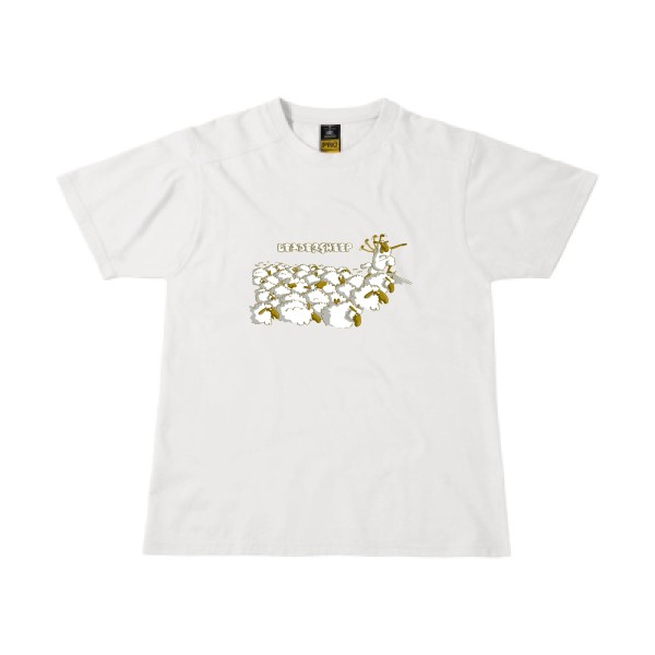 Leadersheep - T-shirt workwear humour francais Homme  -B&C - Workwear T-Shirt - Thème humour et animaux-